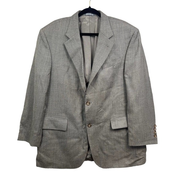Oscar De La Renta Blazer Suit Sport Coat‎ Silk Wool Double Button Men Size 44R - Picture 1 of 7
